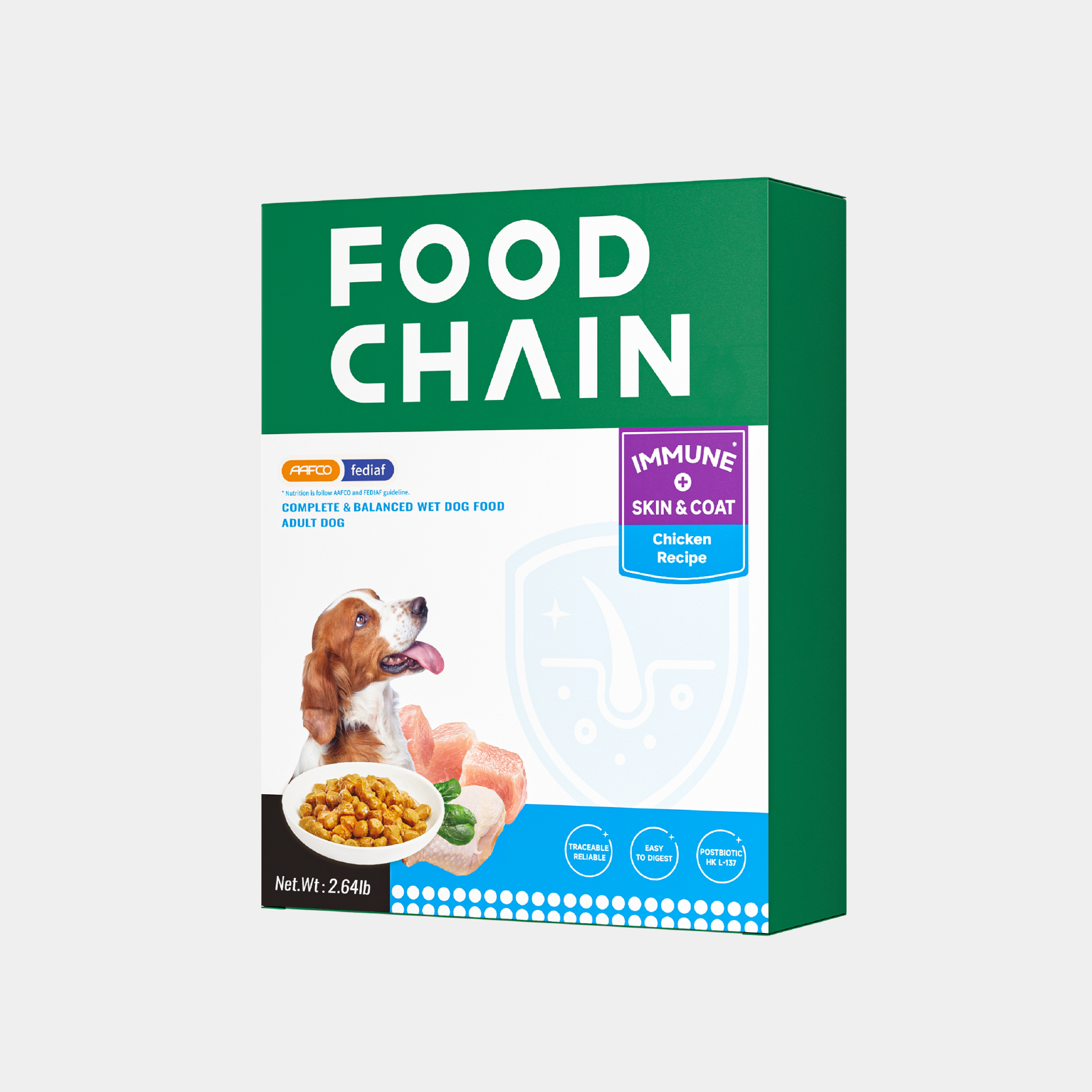 FOODCHAIN Natural Wet Gog Food Mousse  – Grain-Free, High Protein, Chicken, 2.82-oz Pouches (16 Count)-zoom-1