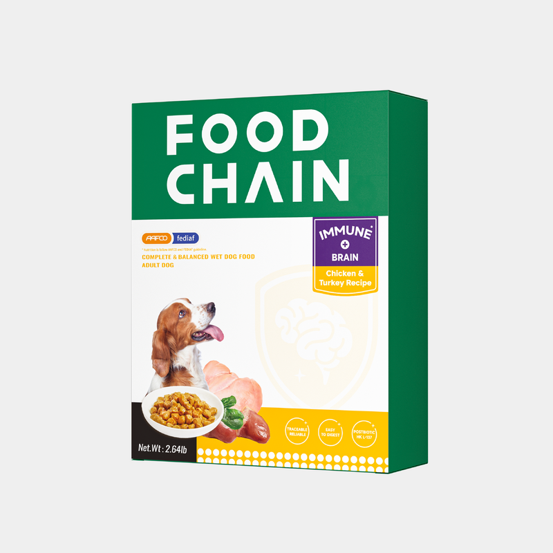 FOODCHAIN Natural Wet Gog Food Mousse  – Grain-Free, High Protein, Chicken & Turkey, 2.82-oz Pouches (16 Count)-zoom-