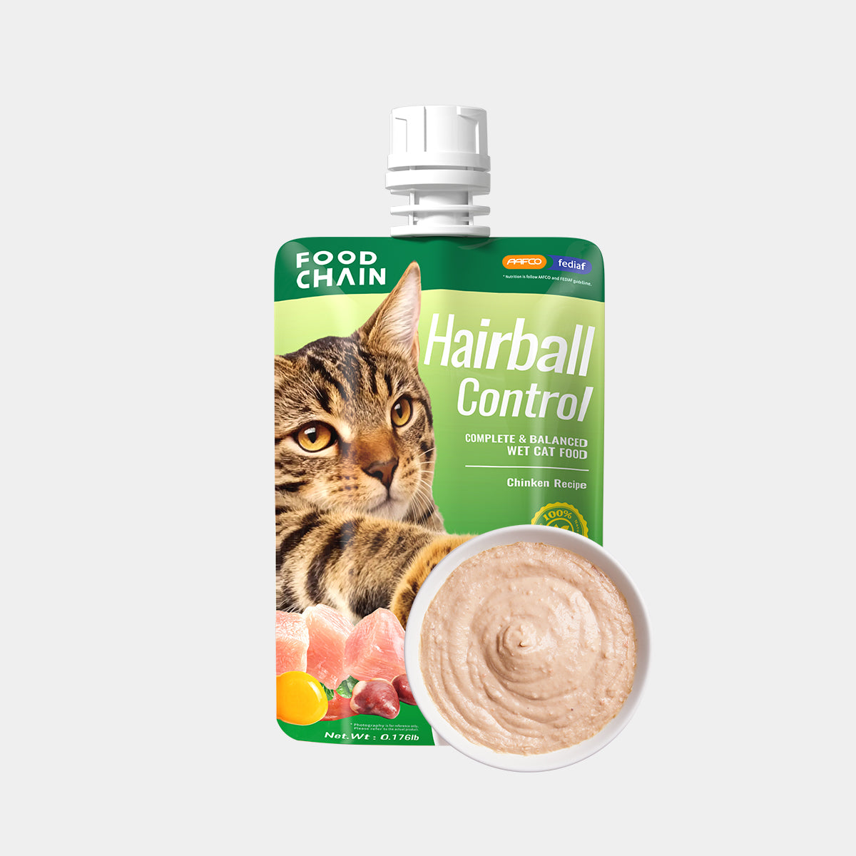 FOODCHAIN DF Natural Wet Cat Food Mousse – Grain-Free, High Protein, Chinken, 2.82-oz Pouches (16 Count)-1