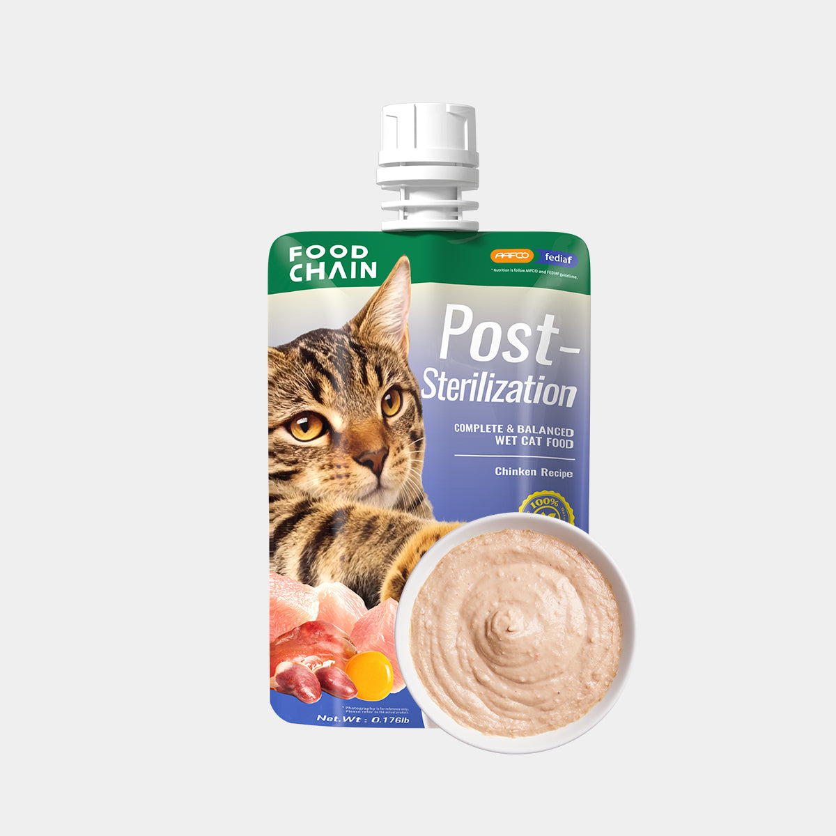 FOODCHAIN DF Natural Wet Cat Food Mousse – Grain-Free, High Protein, Chinken, 2.82-oz Pouches (16 Count)