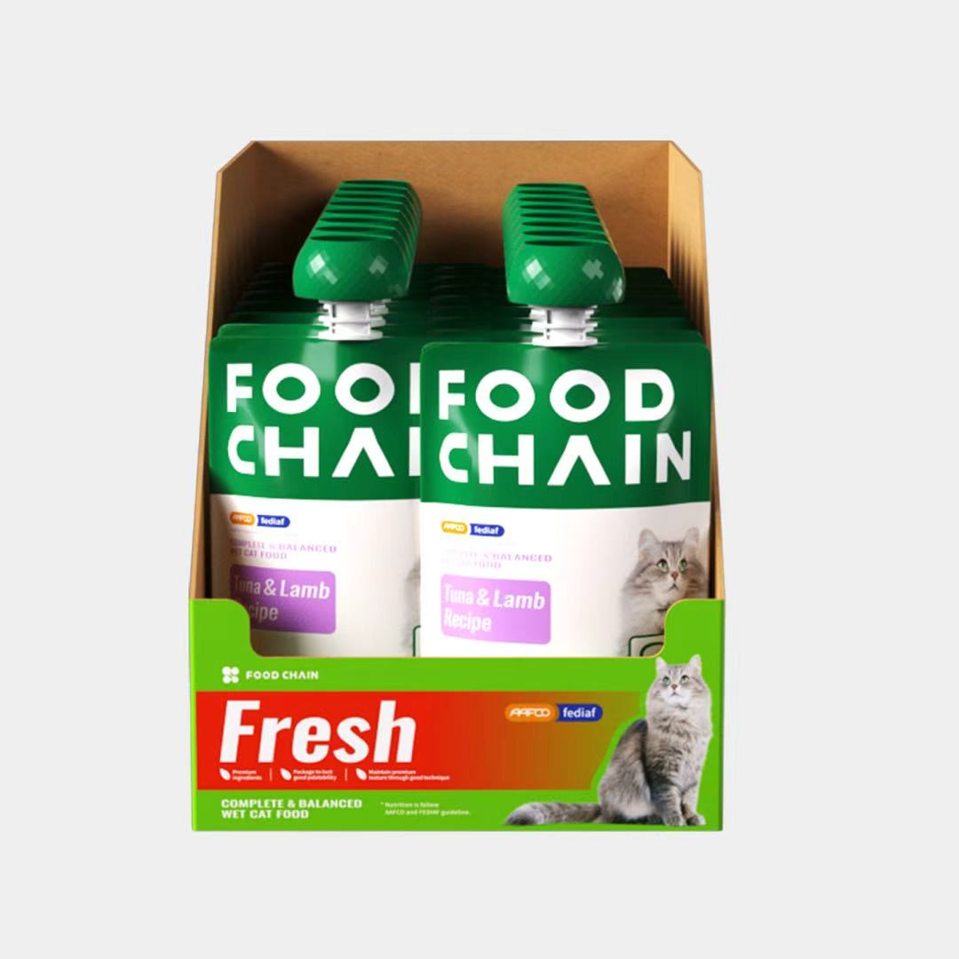 FOODCHAIN M90 Natural Wet Cat Food Mousse  – Grain-Free, High Protein, Tuna & Lamb, 2.82-oz Pouches (16 Count)-zoom-4