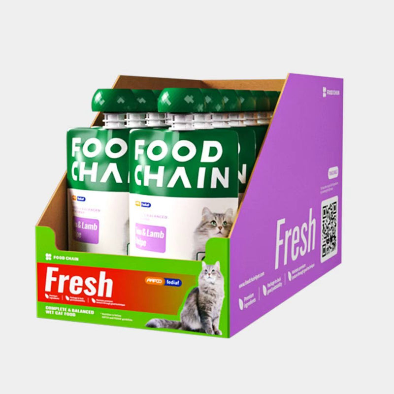 FOODCHAIN M90 Natural Wet Cat Food Mousse  – Grain-Free, High Protein, Tuna & Lamb, 2.82-oz Pouches (16 Count)-zoom-