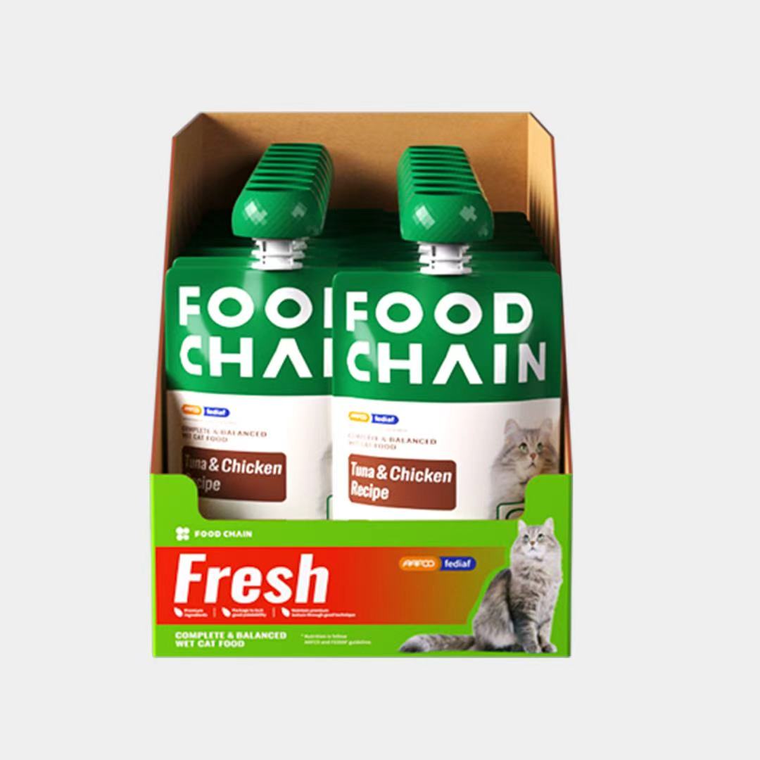 FOODCHAIN M90 Natural Wet Cat Food Mousse – Grain-Free, High Protein, Tuna & Chicken, 2.82-oz Pouches (16 Count)-zoom-4