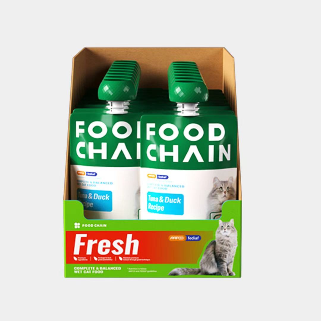 FOODCHAIN M90 Natural Wet Cat Food Mousse  – Grain-Free, High Protein, Tuna & Duck, 2.82-oz Pouches (16 Count)-3